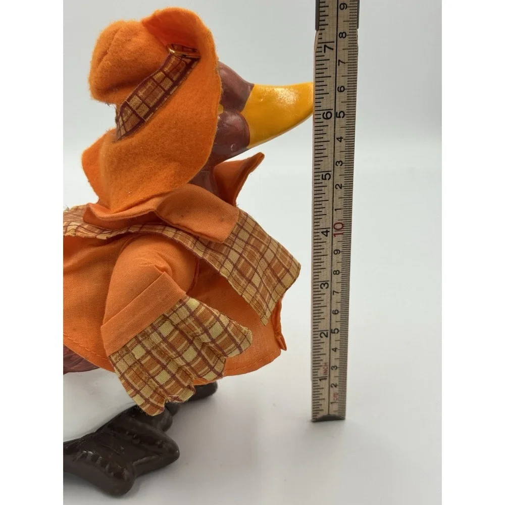 Vintage Ceramic Farmer Or Scarecrow Duck Thanksgiving Fall